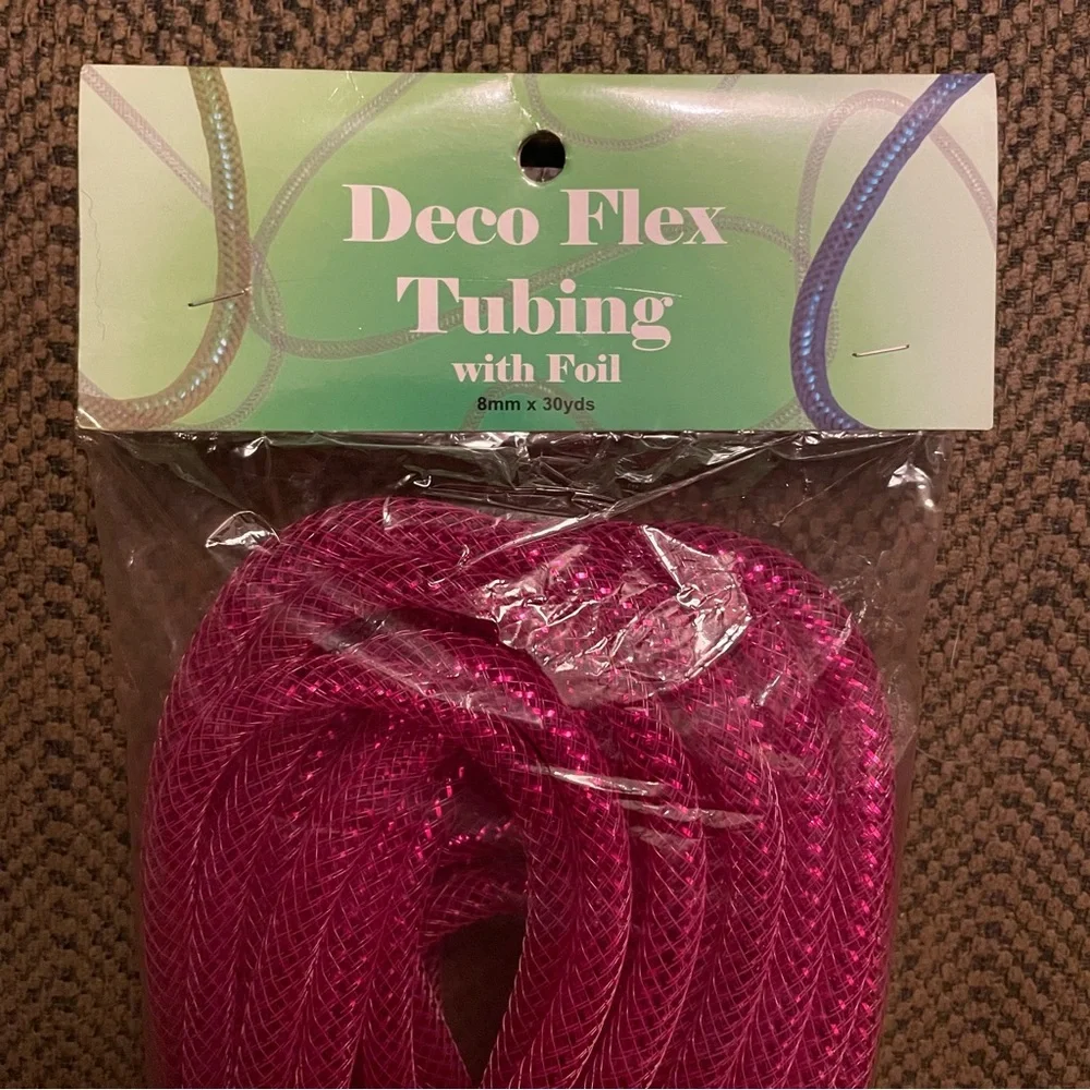 Hot Pink Tubing With Foil, 8mm x 30’